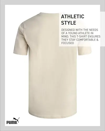 PUMA Boys Shirt - Cotton Crewneck Short Sleeve Active T Shirt for Boys with Logo (Sizes: 8-20) - 6