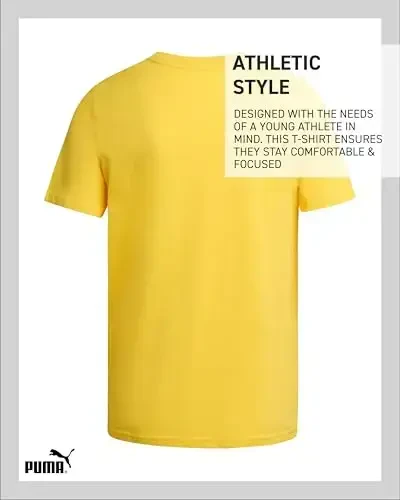 PUMA Boys Shirt - Cotton Crewneck Short Sleeve Active T Shirt for Boys with Logo (Sizes: 8-20) - 6