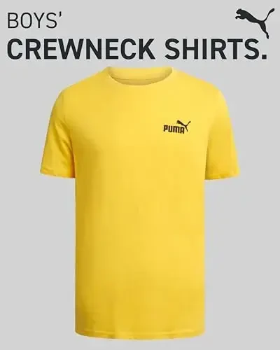 PUMA Boys Shirt - Paxtadan tikilgan, qisqa yengli, logotip bilan bezatilgan futbolka (o'g'il bolalar uchun o'lchamlar: 8-20) - 2