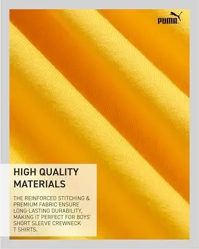 PUMA Boys Shirt - Paxtadan tikilgan, qisqa yengli, logotip bilan bezatilgan futbolka (o'g'il bolalar uchun o'lchamlar: 8-20) - 4