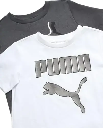 PUMA Boys Short Set - 3 Piece Short Sleeve Graphic T Shirts and Boys Shorts Kids Youth Matching Activewear Set (2T-7) - 3