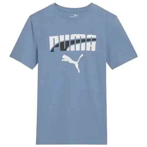 PUMA Boys Short Sleeve Cotton Graphic T-Shirt, Crewneck - MODAZONE