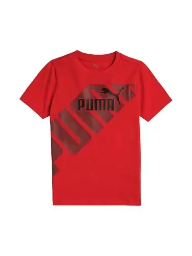 Puma Boys' Short Sleeve Cotton Graphic T-Shirt, Crewneck - 1