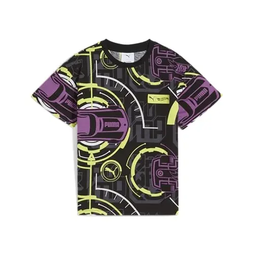 Puma Boys' Short Sleeve Cotton Graphic T-Shirt, Crewneck - 1