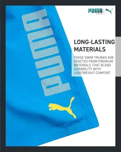 PUMA Boys Swim Set - Cho'milish kostyumi, mos keladigan oddiy qisqa yengli futbolka bilan cho'milish trunklari - Katta o'g'il bolalar uchun suzish kiyimlari to'plami (8-20) - 5