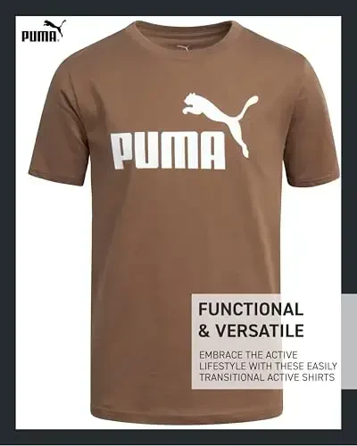 PUMA Boys T-Shirt - 2 Pack Casual Crewneck Short Sleeve Running and Gym Graphic Tee Shirts for Boys with Logo Print (S-XL) - 4