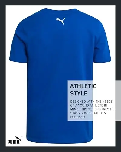 PUMA Boys T-Shirt - 2 Pack Casual Crewneck Short Sleeve Running and Gym Graphic Tee Shirts for Boys with Logo Print (S-XL) - 6