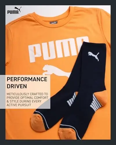 PUMA Boys T-Shirt - 2 Piece Casual Crewneck Short Sleeve Athletic Graphic Tee Shirts for Boys with Matching Socks (S-XL) - 3
