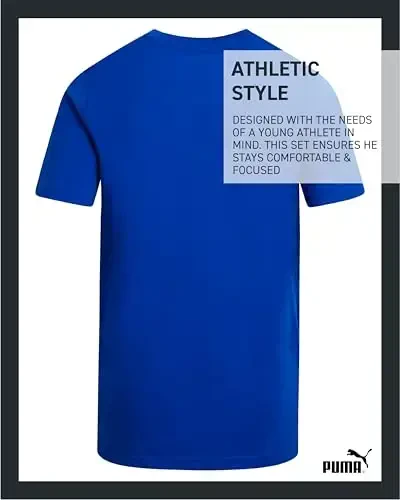 PUMA Boys T-Shirt - Cat Logo T-Shirt for Boys - Athletic Crewneck Short Sleeve Tee (S-XL) - 5