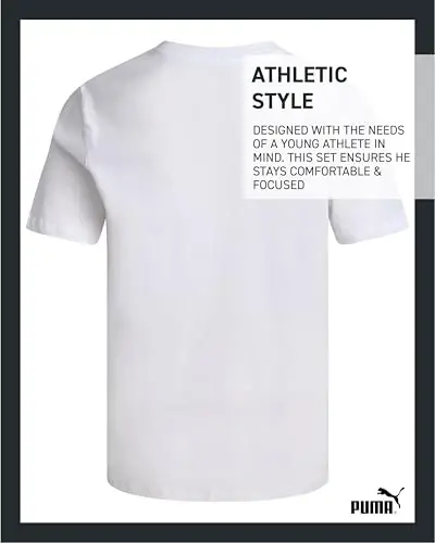 PUMA Boys T-Shirt - Cat Logo T-Shirt for Boys - Athletic Crewneck Short Sleeve Tee (S-XL) - 5