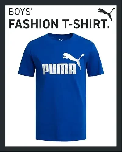 PUMA Boys T-Shirt - Cat Logo T-Shirt for Boys - Athletic Crewneck Short Sleeve Tee (S-XL) - PUMA (1)