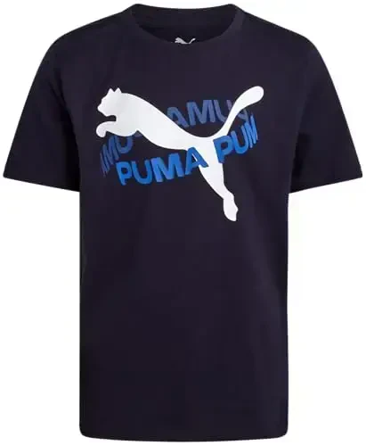 PUMA Boys T-Shirt - Cat Logo T-Shirt for Boys - Athletic Crewneck Short Sleeve Tee (S-XL) - MODAZONE