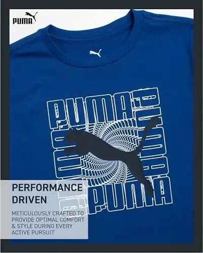 PUMA Boys T-Shirt - Cat Logo T-Shirt for Boys - Athletic Crewneck Short Sleeve Tee (S-XL) - 3