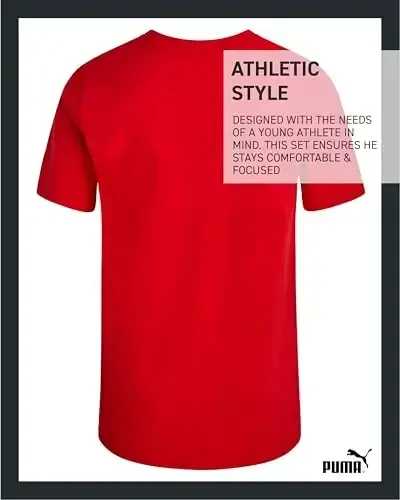 PUMA Boys T-Shirt - Cat Logo T-Shirt for Boys - Athletic Crewneck Short Sleeve Tee (S-XL) - 5