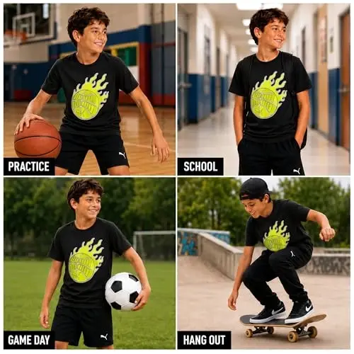 PUMA Boys T-Shirt - Cat Logo T-Shirt for Boys - Athletic Crewneck Short Sleeve Tee (S-XL) - 2