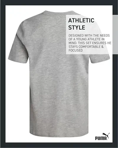 PUMA Boys T-Shirt - Cat Logo T-Shirt for Boys - Athletic Crewneck Short Sleeve Tee (S-XL) - 5