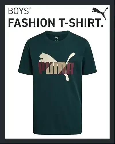 PUMA Boys T-Shirt - Cat Logo T-Shirt for Boys - Athletic Crewneck Short Sleeve Tee (S-XL) - 2
