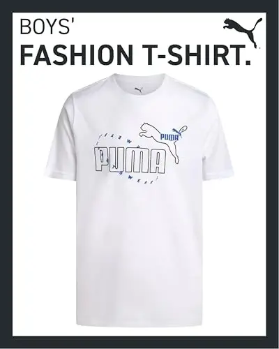 PUMA Boys T-Shirt - Cat Logo T-Shirt for Boys - Athletic Crewneck Short Sleeve Tee (S-XL) - Modazone (1)