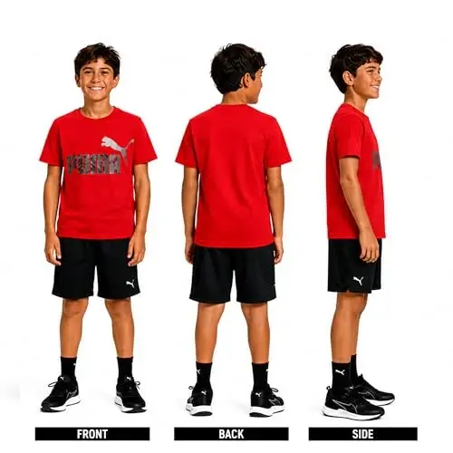PUMA Boys T-Shirt - Cat Logo T-Shirt for Boys - Athletic Crewneck Short Sleeve Tee (S-XL) 