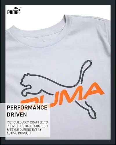 PUMA Boys T-Shirt - Cat Logo T-Shirt for Boys - Athletic Crewneck Short Sleeve Tee (S-XL) - 3