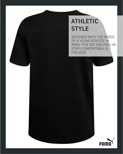 PUMA Boys T-Shirt - Cat Logo T-Shirt for Boys - Athletic Crewneck Short Sleeve Tee (S-XL) - 5