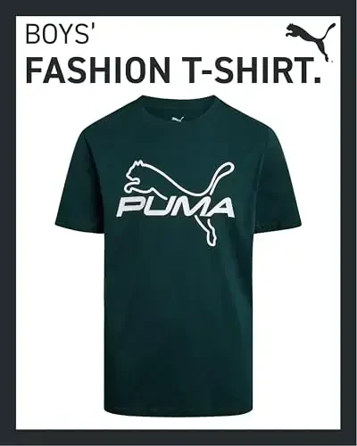 PUMA Boys T-Shirt - Cat Logo T-Shirt for Boys - Athletic Crewneck Short Sleeve Tee (S-XL) - MODAZONE (1)