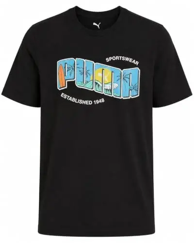 PUMA Boys T-Shirt - Cat Logo T-Shirt for Boys - Athletic Crewneck Short Sleeve Tee (S-XL), Size Large, Green/Yellow 