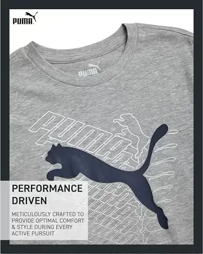 PUMA Boys T-Shirt - O'g'il bolalar uchun mushuk logotipi tushirilgan futbolka - Atletik dumaloq bo'yinli qisqa yengli futbolka (S-XL) - 4