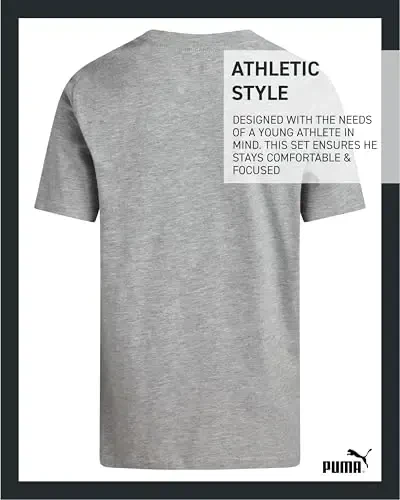 PUMA Boys T-Shirt - O'g'il bolalar uchun mushuk logotipi tushirilgan futbolka - Atletik dumaloq bo'yinli qisqa yengli futbolka (S-XL) - 6