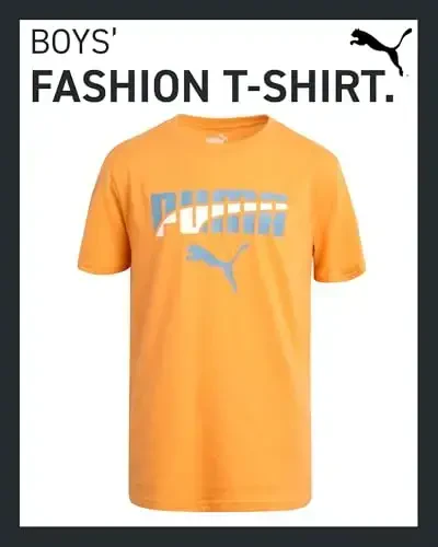 PUMA Boys T-Shirt - O'g'il bolalar uchun mushuk logotipi tushirilgan futbolka - Atletik dumaloq bo'yinli qisqa yengli futbolka (S-XL) - 2