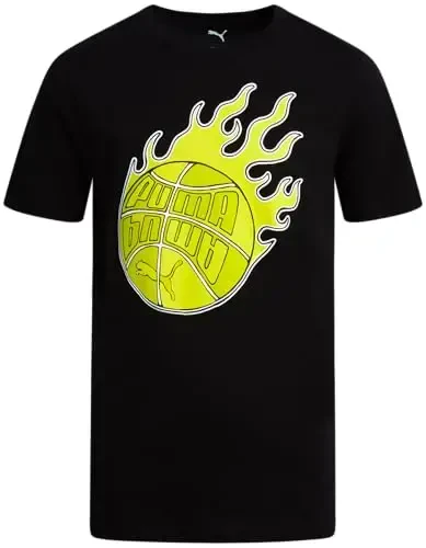 PUMA Boys T-Shirt - O'g'il bolalar uchun mushuk logotipi tushirilgan futbolka - Atletik dumaloq bo'yinli qisqa yengli futbolka (S-XL) - MODAZONE