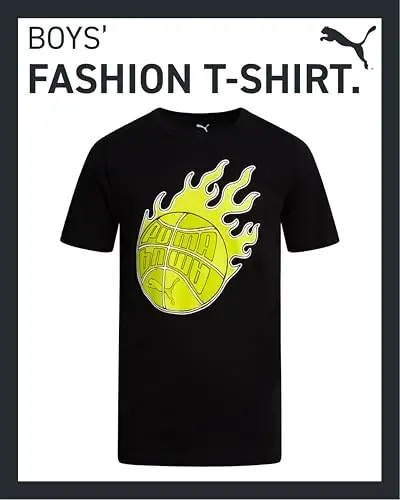 PUMA Boys T-Shirt - O'g'il bolalar uchun mushuk logotipi tushirilgan futbolka - Atletik dumaloq bo'yinli qisqa yengli futbolka (S-XL) - 2