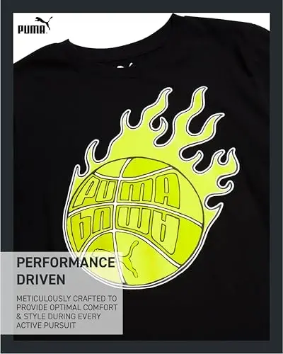 PUMA Boys T-Shirt - O'g'il bolalar uchun mushuk logotipi tushirilgan futbolka - Atletik dumaloq bo'yinli qisqa yengli futbolka (S-XL) - 3
