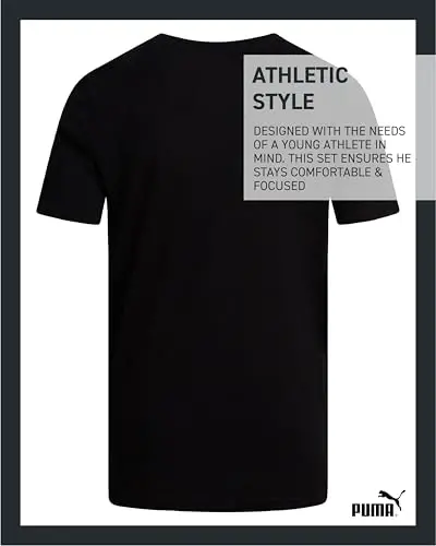 PUMA Boys T-Shirt - O'g'il bolalar uchun mushuk logotipi tushirilgan futbolka - Atletik dumaloq bo'yinli qisqa yengli futbolka (S-XL) - 5