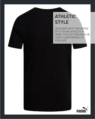 PUMA Boys T-Shirt - O'g'il bolalar uchun mushuk logotipi tushirilgan futbolka - Atletik dumaloq bo'yinli qisqa yengli futbolka (S-XL) - 5