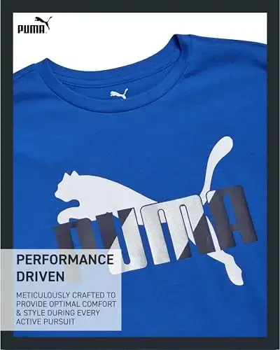 PUMA Boys T-Shirt - O'g'il bolalar uchun mushuk logotipi tushirilgan futbolka - Atletik dumaloq bo'yinli qisqa yengli futbolka (S-XL) - 3