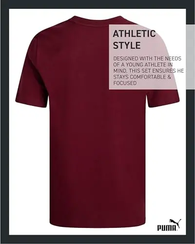 PUMA Boys T-Shirt - O'g'il bolalar uchun mushuk logotipi tushirilgan futbolka - Atletik dumaloq bo'yinli qisqa yengli futbolka (S-XL) - 5