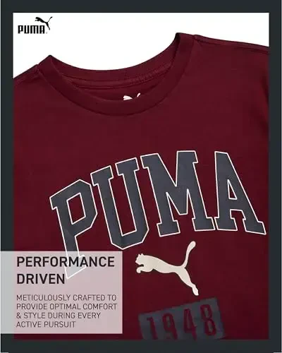 PUMA Boys T-Shirt - O'g'il bolalar uchun mushuk logotipi tushirilgan futbolka - Atletik dumaloq bo'yinli qisqa yengli futbolka (S-XL) - 3