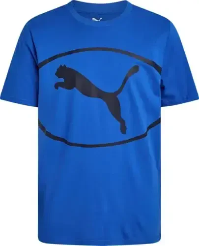 PUMA Boys T-Shirt - O'g'il bolalar uchun mushuk logotipi tushirilgan futbolka - Atletik yumaloq bo'yinli qisqa yengli futbolka (S-XL) - 1