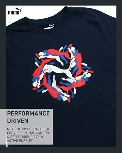 PUMA Boys T-Shirt - O'g'il bolalar uchun mushuk logotipi tushirilgan futbolka - Atletik yumaloq bo'yinli qisqa yengli futbolka (S-XL) - 3