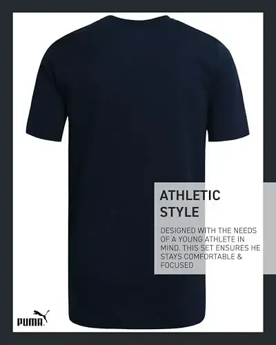 PUMA Boys T-Shirt - O'g'il bolalar uchun mushuk logotipi tushirilgan futbolka - Atletik yumaloq bo'yinli qisqa yengli futbolka (S-XL) - 5