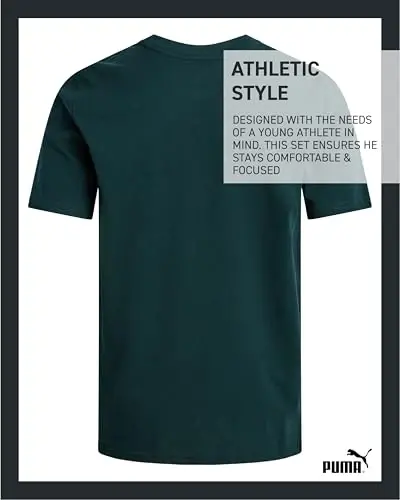 PUMA Boys T-Shirt - O'g'il bolalar uchun mushuk logotipi tushirilgan futbolka - Atletik yumaloq bo'yinli qisqa yengli futbolka (S-XL) - 5
