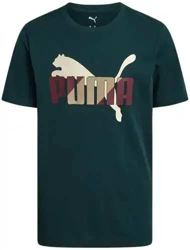 PUMA Boys T-Shirt - O'g'il bolalar uchun mushuk logotipi tushirilgan futbolka - Atletik yumaloq bo'yinli qisqa yengli futbolka (S-XL) - 1