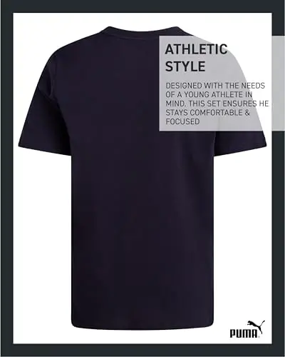 PUMA Boys T-Shirt - O'g'il bolalar uchun mushuk logotipli futbolka - Atletik dumaloq bo'yinli qisqa yengli futbolka (S-XL) - 5