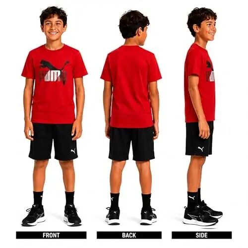 PUMA Boys T-Shirts Athletic Crewneck Short Sleeve Tees (Sizes S-XL) | Soft Breathable Cotton Blend, Comfortable Casual Fit, Great for School, Play & Everyday Wear - Puma (1)