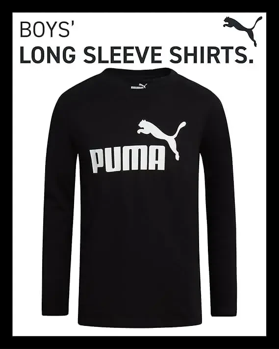 PUMA Boys uzun qisma ko'ylaklar - O'g'il bolalar uchun nafas oladigan atletik uzun qisma ko'ylaklar - Kundalik tepa futbolkalar (S-XL o'lchamlari) - 2