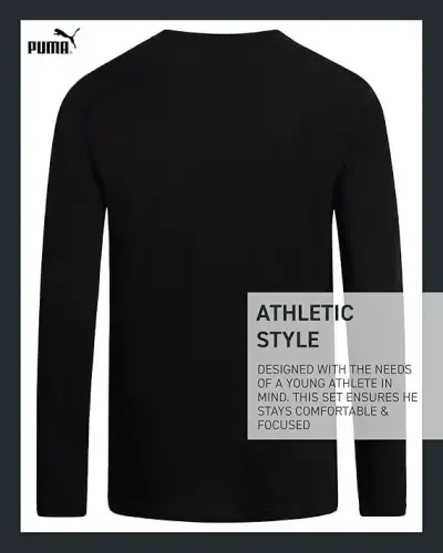 PUMA Boys uzun qisma ko'ylaklar - O'g'il bolalar uchun nafas oladigan atletik uzun qisma ko'ylaklar - Kundalik tepa futbolkalar (S-XL o'lchamlari) - 4