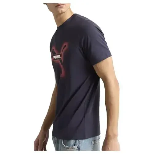 PUMA erkaklar Street Art Graphic Crew Neck qisqa yengli kundalik toplamlari kundalik - Moviy - 5