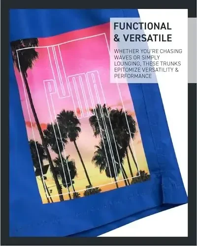 PUMA erkaklar uchun cho'milish kostyumi - 2 dona tez quriydigan suzish shortiklari, to'rli siqish astarli - 8 dyuymli ichki chokli suzish kiyimlari (S-XL) - 6