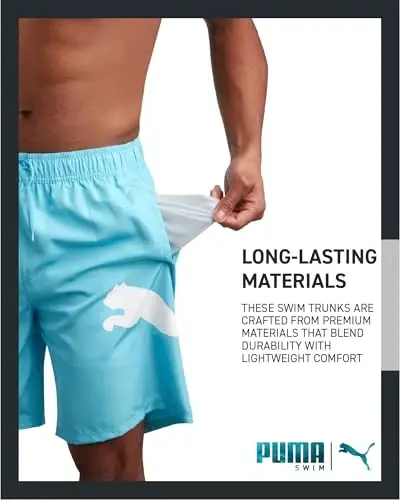 PUMA erkaklar uchun cho'milish kostyumi - 2 dona tez quriydigan suzish shortiklari, to'rli siqish astarli - 8 dyuymli ichki chokli suzish kiyimlari (S-XL) - 5